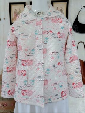 Y2k vintage kawaii soft girl coquette girly quilted cute happy sheep jacket
